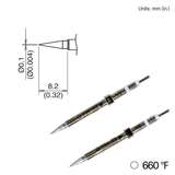 Conical Soldering Tip for Hakko FX-1003 Micro, 8.2mm x .1mm, 350°C/660°F redirect to product page