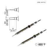 Chip Soldering Tip for Hakko FX-1003, 8mm x 2mm, 350°/660°F redirect to product page