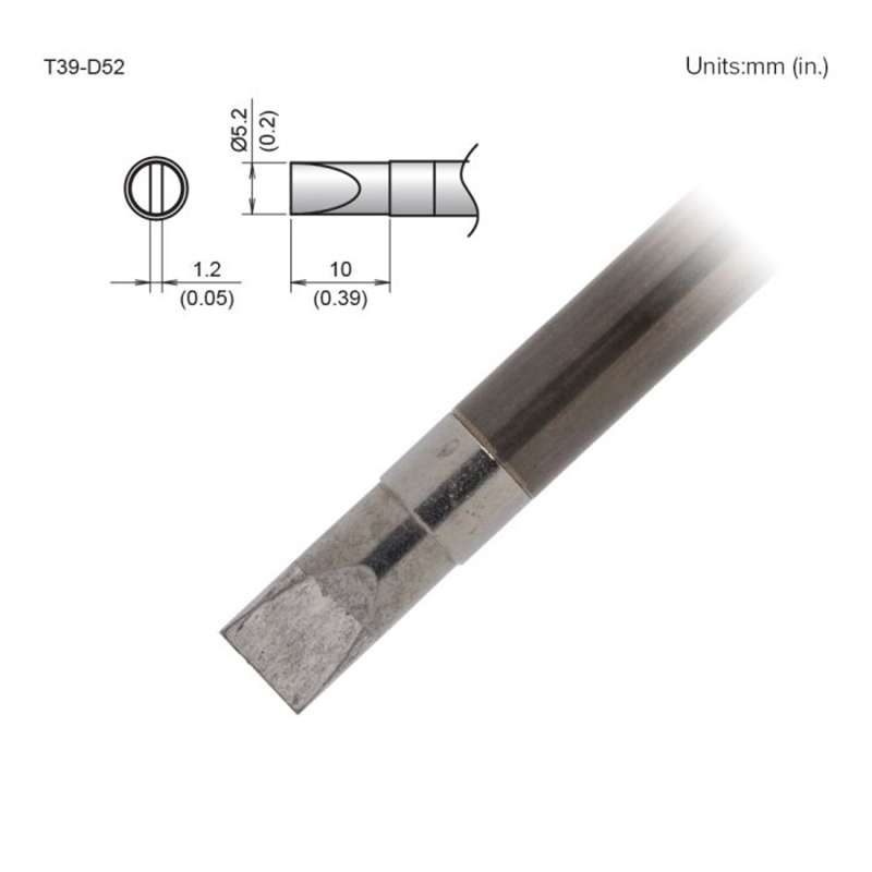 T39 Series Soldering Tip, Chisel, 5.2 x 10mm, FX-9701/9702
