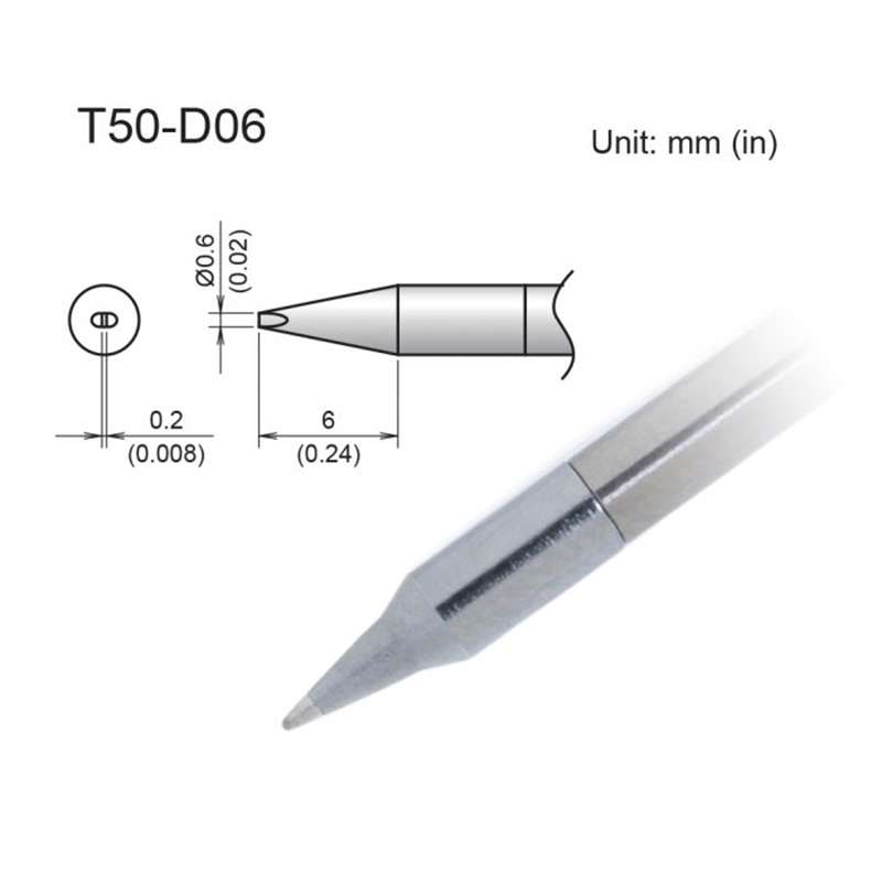 Soldering Tip, Micro Chisel, 0.6 x 6mm, FX-9703/9704
