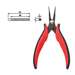 Pliers, Long Flat Nose, Serrated Jaw, 32mm Jaw Length, 5.3" OAL, Round Edge