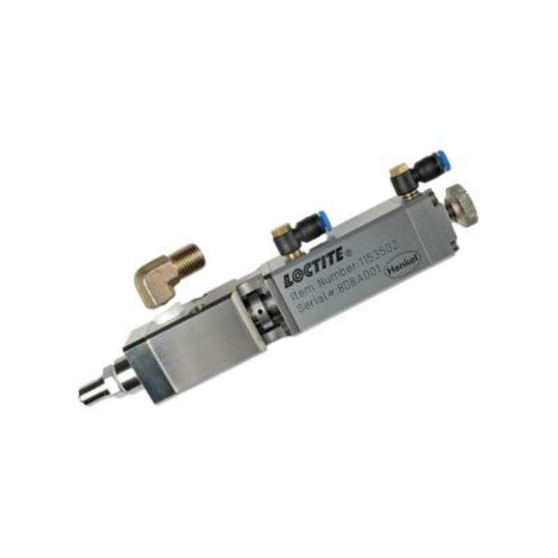 LOCTITE® 1153502 Double Acting High Pressure Dispense Valve, 6.22 in x 1.181 in x 1.181 in, 3 mm Dia Free Flow Orifice, 1/4-19 BSPT Inlet Thread