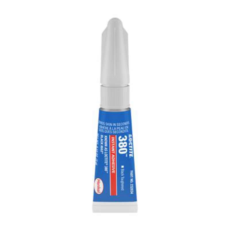 Black Max® 380™ Low Viscosity Rubber Toughened One Part Instant Adhesive, Black, 3 g Tube