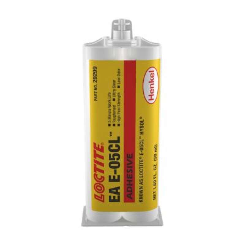 LOCTITE® HYSOL® EA E-05CL™ Toughened Epoxy Structural Adhesive for Fiber Optics, Ultra Clear, 50mL Dual Cartridge