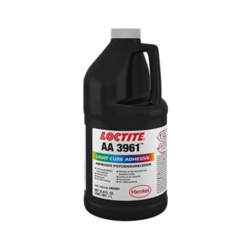 LOCTITE® AA 3961 Light Cure Adhesive, Ultra Low Viscosity, Transparent, 4 Bottles per Case