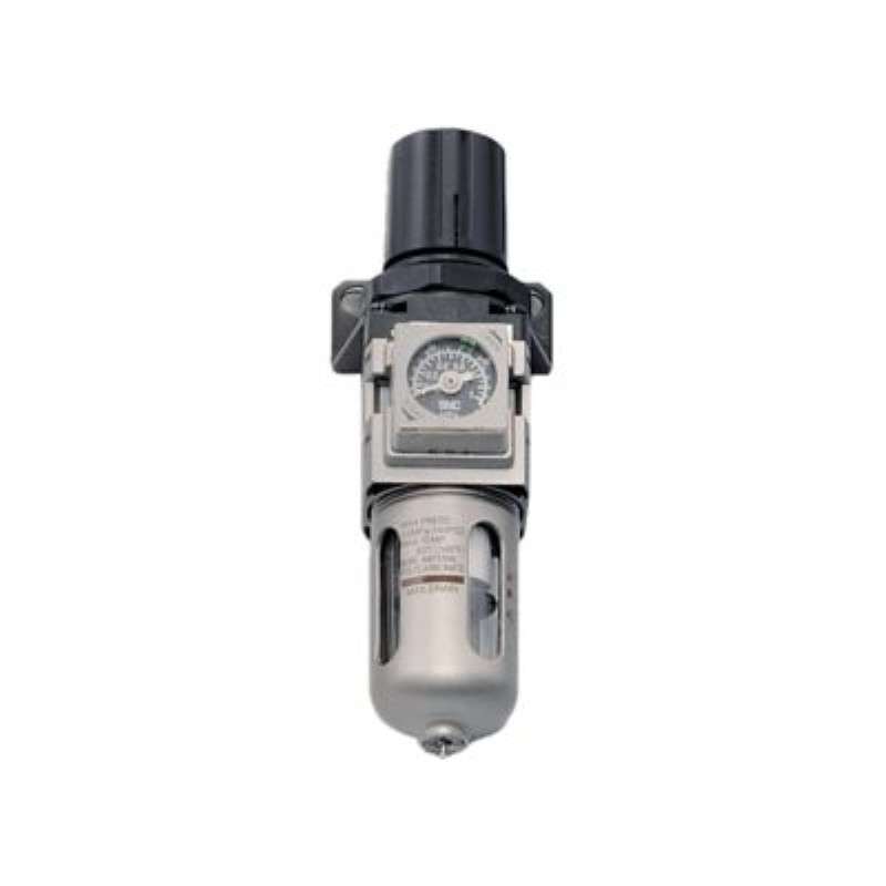 1/8 NPT Port Airline Filter/Regulator With Pressure Gauge, 5 Micron