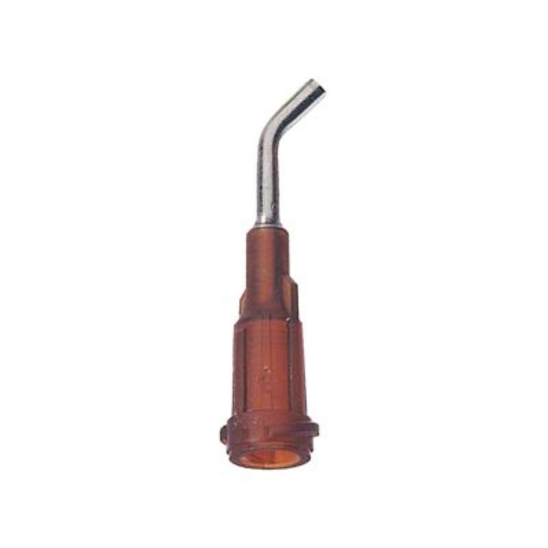 High Precision Stainless Steel 23 Gauge Needle with Orange Luer Lock Hub, 45° x 1/2" Long, 50 per Pack