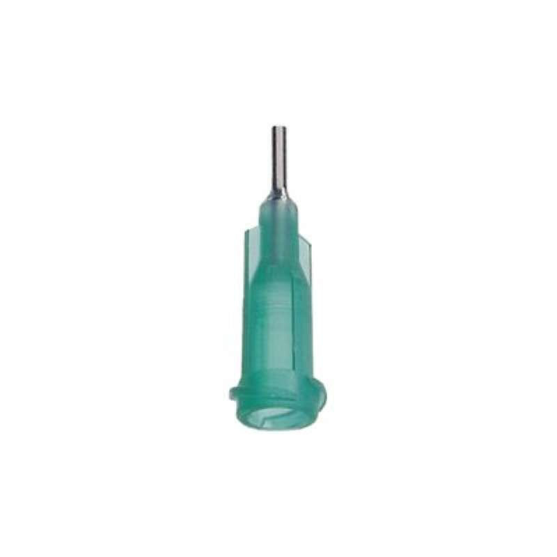 High Precision Stainless Steel 18 Gauge Needle with Green Luer Lock Hub, 1/4" Long, 50 per Pack