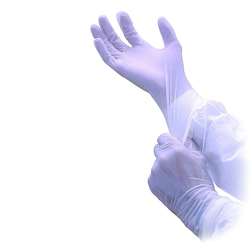 Virtu-Clean Gloves, Class 100 Compatible Powder Free Nitrile Exam Gloves, Medium, 100 per Bag, 10 Bags per Case