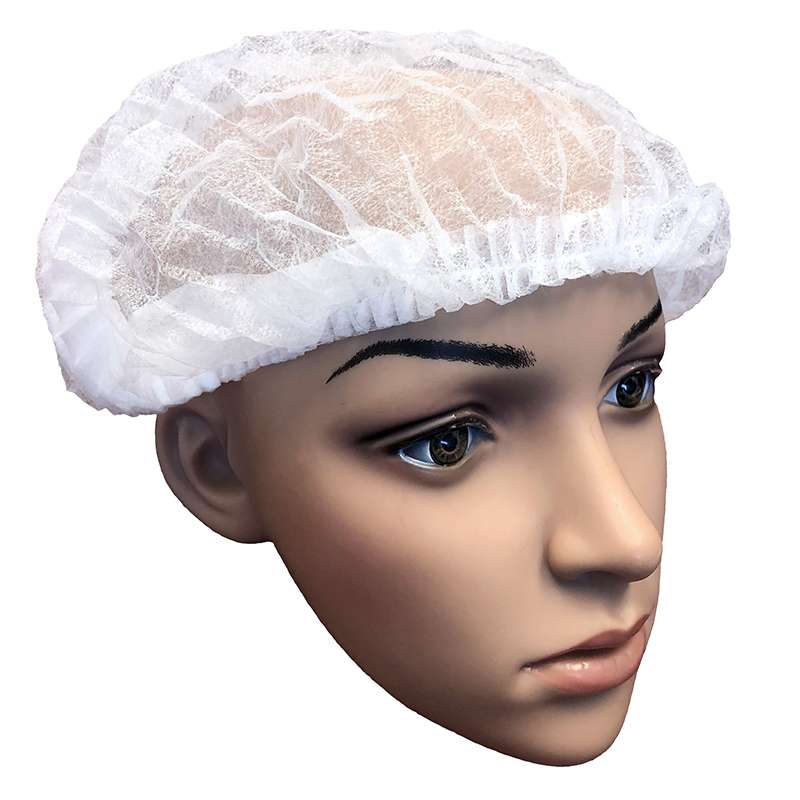 Bee-Safe™ Pleated Polypropylene Bouffant Caps, 24", White, 100 Pieces per Poly Bag, 10 Bags per Case