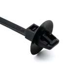 1-Piece Cable Tie/Arrowhead Mount W/Disc For Oval Holes, 6.3"L, 0.24 - 0.48" Hole, PA66HS, Black, 500/Package redirect to product page