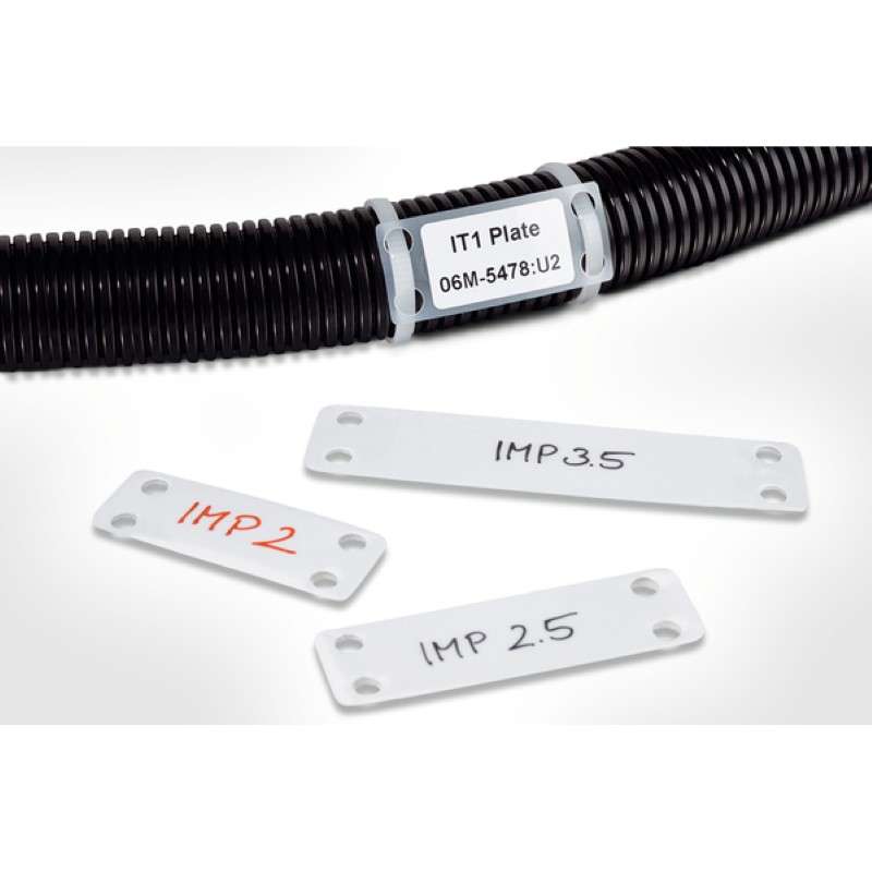 Identification Marker Plate, 2.0" x .75", Nylon, White, 100/Package