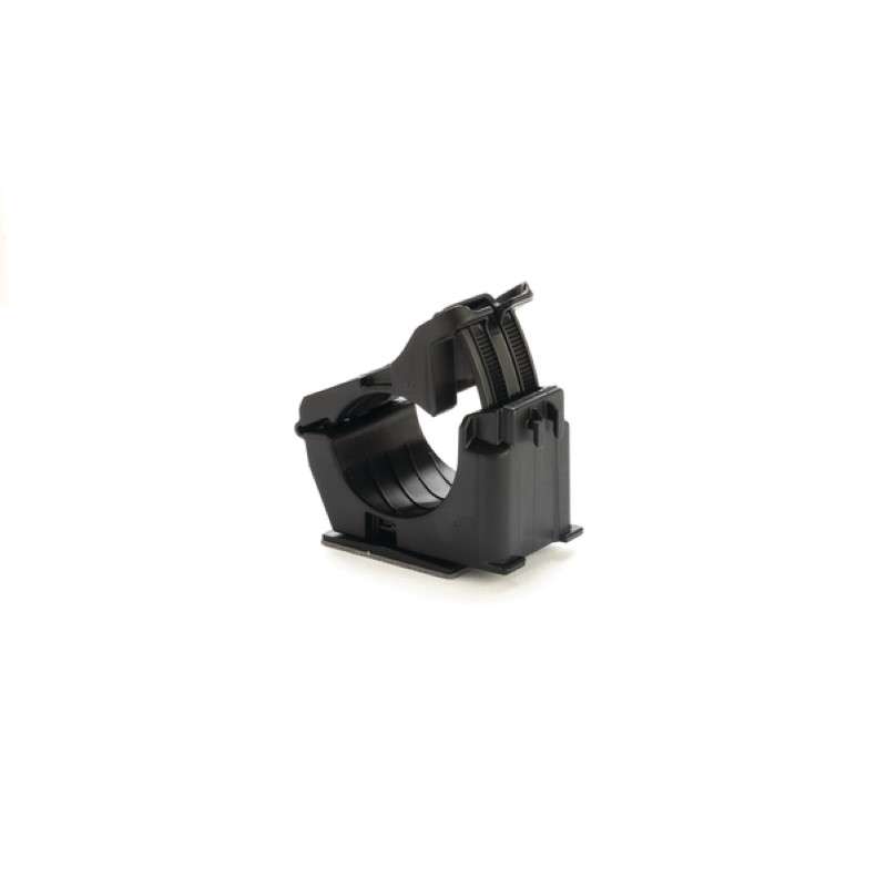 Adhesive Mount Ratchet Clamp, 0.76 - 1.42" Bundle Dia, Mb5A, PA66HIRHSUV, Black, 25/Bag