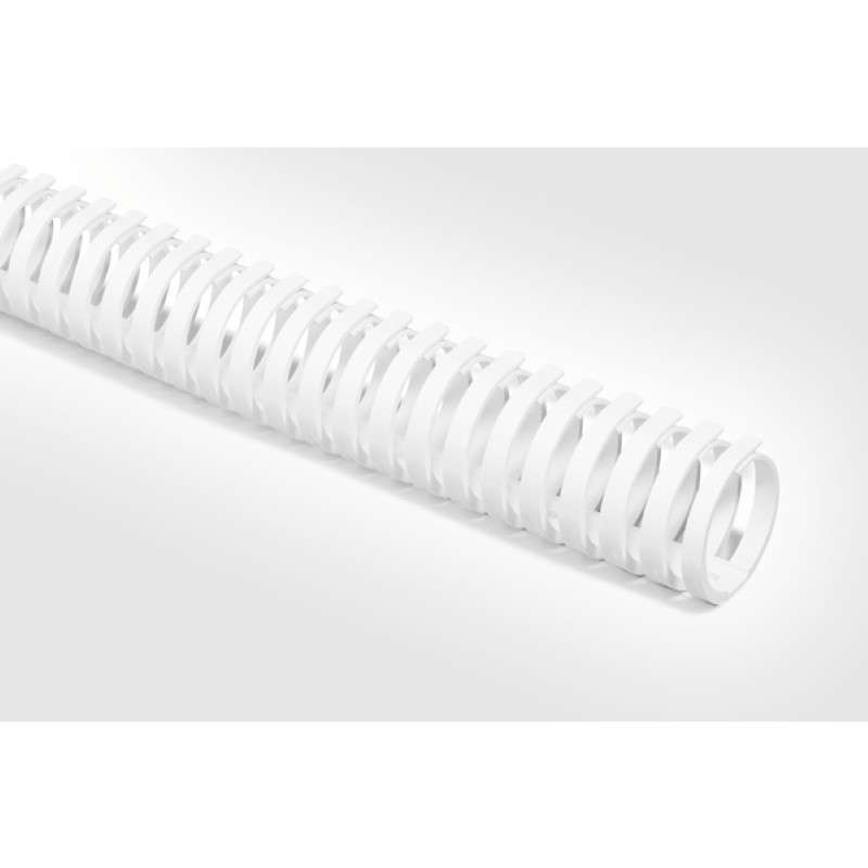 Heladuct Flex40 Wiring Duct, 1.57" Dia., 19.7" Length, Non-Adhesive, Pp, White, 24/Carton
