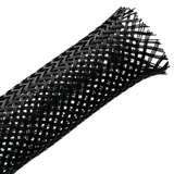 Braided Sleeving, Expandable, 0.25" Dia, PA66 Monofilament, Black, 1000 Ft/Bulk Reel redirect to product page