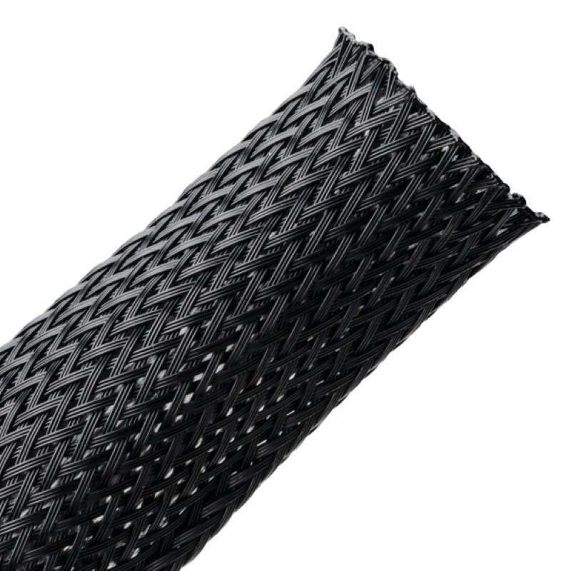 Braided Sleeving, Expandable, 0.125" Dia, PA66 Monofilament, Black, 225 Ft/Reel