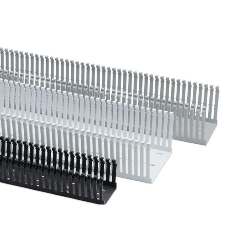 High Density Slotted Wall Wiring Duct, 1" x 1", Adhesive, PVC, Gray, 120Ft/Carton