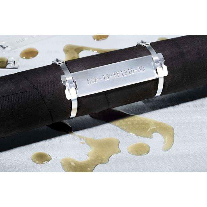 M-Boss Marker, 1.77" Wide x 0.39" High, Stainless Steel, Silver, 1000/Box