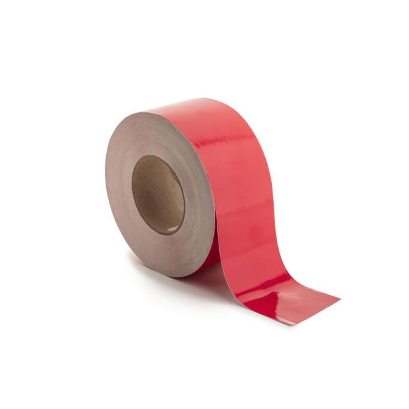 Adhesive Labels, Solid Color Continuous Roll, 3.0" x 100', Uv Stable Pet, Red, 100 Ft/Roll