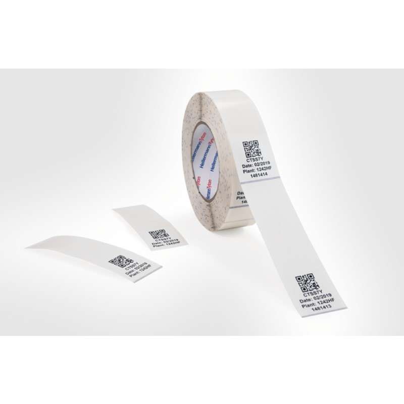 Hydraulic Label, Self-Laminating, Thermal Transfer, 1.2" x 5.3", White, Polyester, 650/Roll