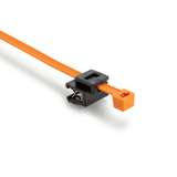 2-Piece Cable Tie & Edge Clip, 8.0"L, EC5A, 1 - 3 mm Panel, 50lb, PA66HIRHS/PA66HIRHSUV, Orange and Black, 500 per package redirect to product page