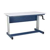 930 Pro Series Quick Ship Adjustable Height ESD-Safe Cantilever Bench, 30"D x 60"W, EZE Blue redirect to product page