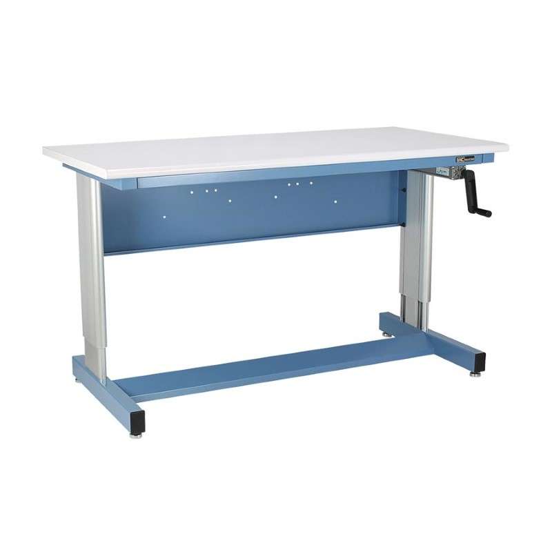 930 Pro Series Quick Ship Adjustable Height ESD-Safe Cantilever Bench, 30"D x 60"W, Sky Blue