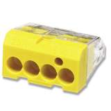 In-Sure™ Push-In Wire Connector, 4-Port, 600V, 12-20 AWG, Yellow, 100 per Package redirect to product page