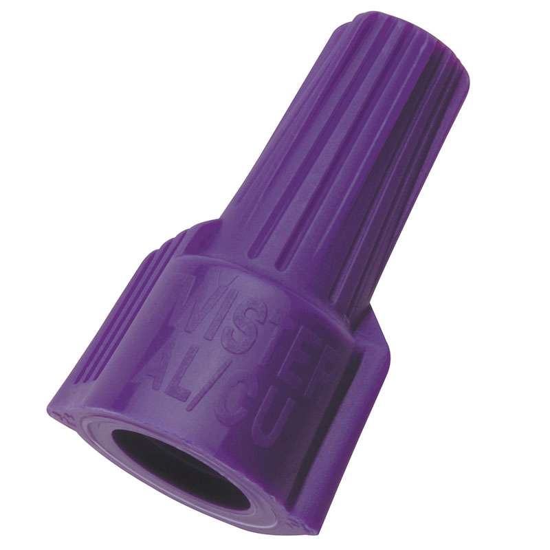 Twister Al/Cu Wire Connector, Model 65, Purple, 10/Card