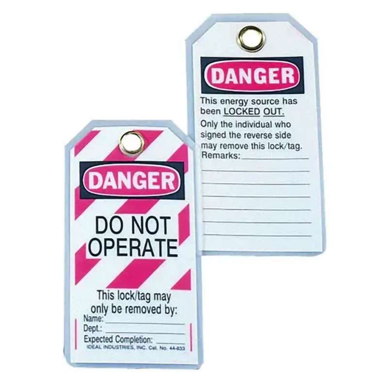 Lockout Tag, Standard, "Do Not Operate", Striped, 25/Box