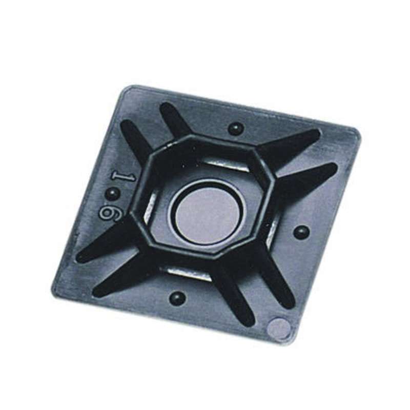 Mounting Pad, 1", Adhesive #6 Screw UV Black, 100/Bag