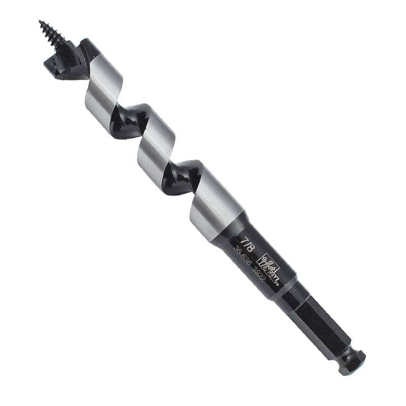 Single Flute Ship Auger 7-1/2" x 5/8" Steel Coated Fluting Gray