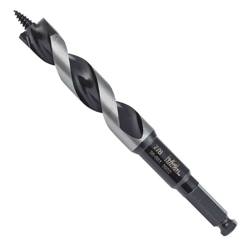 Dual Flute Ship Auger 7-1/2" x 1-1/4" Coated Fluting Steel Tooth Gray