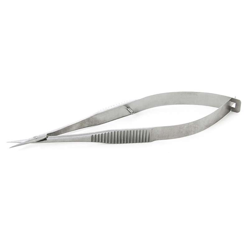 Micro Scissors, Straight, Stainless Steel, 3.94" OAL, Serrated Handles
