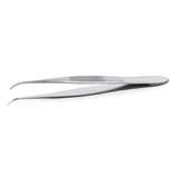 High Precision Tweezers, Curved, Stainless Steel, 3.94" OAL, Serrated Handles redirect to product page