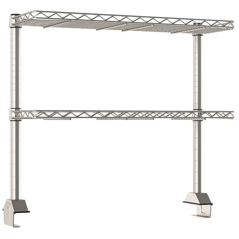 2 Rear Cantilevered Wire Stainless Shelves, 36", 304 Stainless