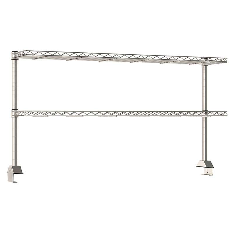 2 Rear Cantilevered Wire Stainless Shelves, 60", 304 Stainless