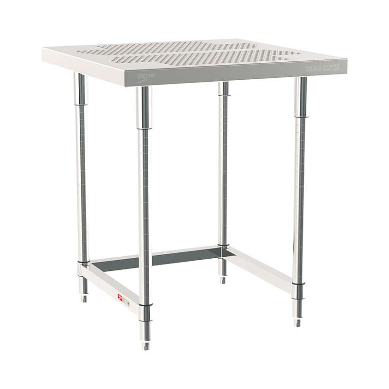3-Sided Frame Worktable Stationary, 30" X 30", Stainless Steel