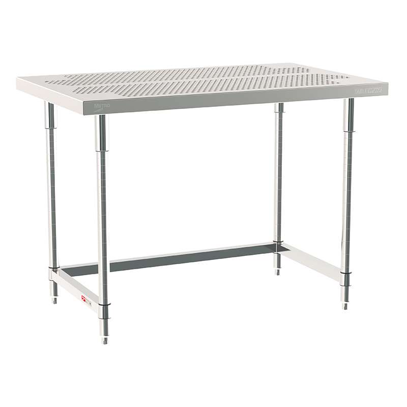 3-Sided Frame Worktable Stationary, 30" X 48", Stainless Steel