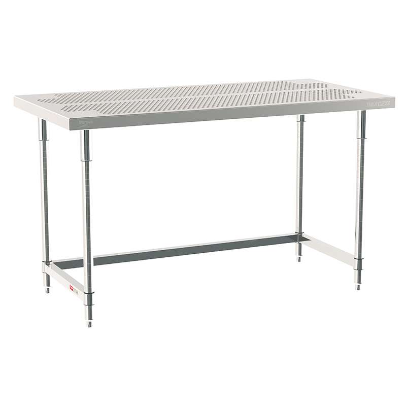 3-Sided Frame Worktable Stationary, 30" X 60", Stainless Steel