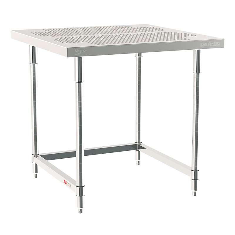 3-Sided Frame Worktable Stationary, 36" X 36", Stainless Steel