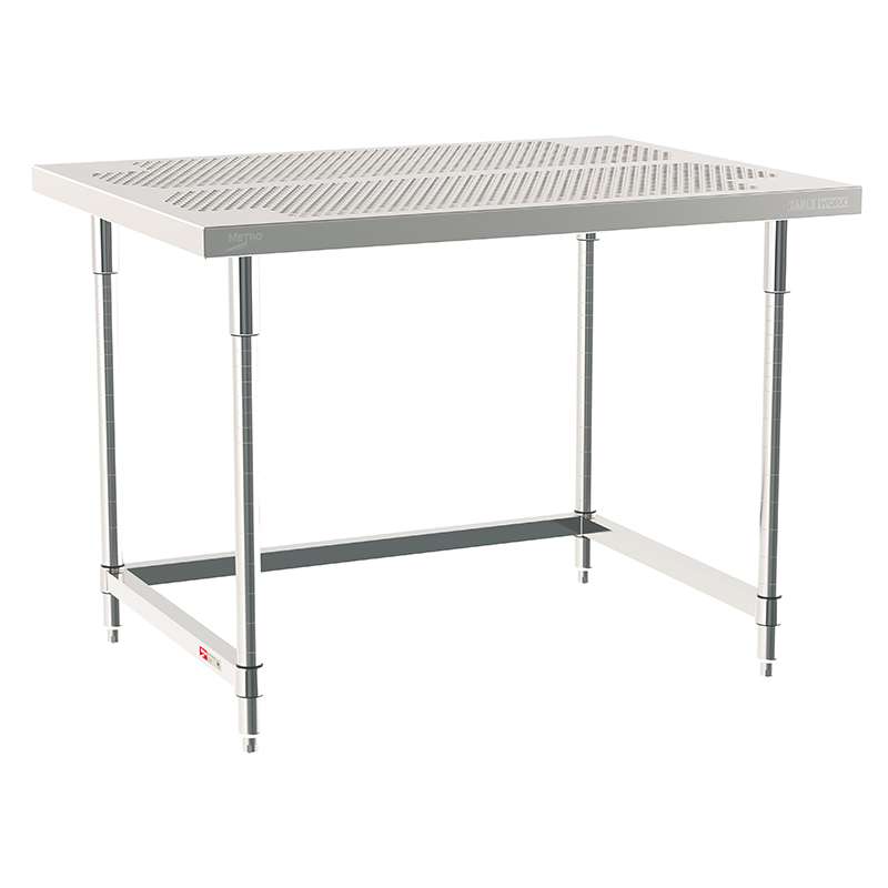 3-Sided Frame Worktable Stationary, 36" X 48", Stainless Steel
