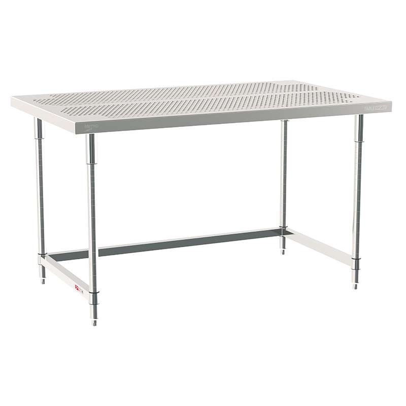 3-Sided Frame Worktable Stationary, 36" X 60", Stainless Steel