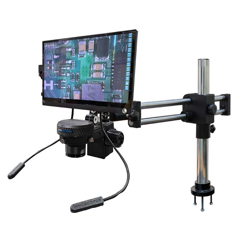 Digital Microscope, Dual Arm Ball Bearing, Bolt Down Mnt