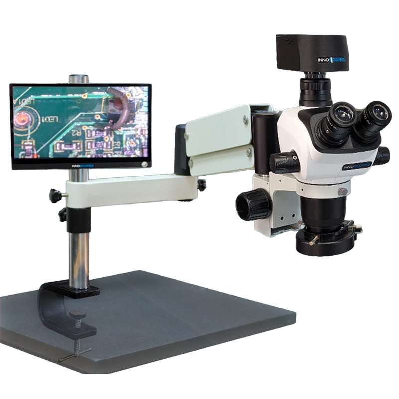 Microscope Head, Articulating Arm, Bolt Down Mt, Cam, Ring Light