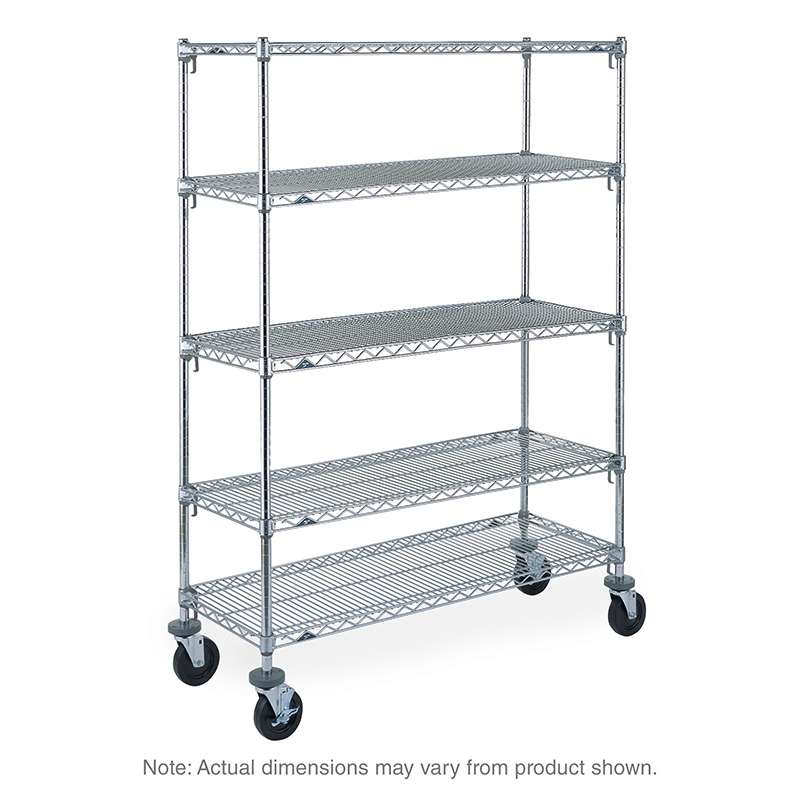 Metro™ 5A356BC 5 Tier Supre Adjustable Metal Caster Cart, 48 in x 18 in