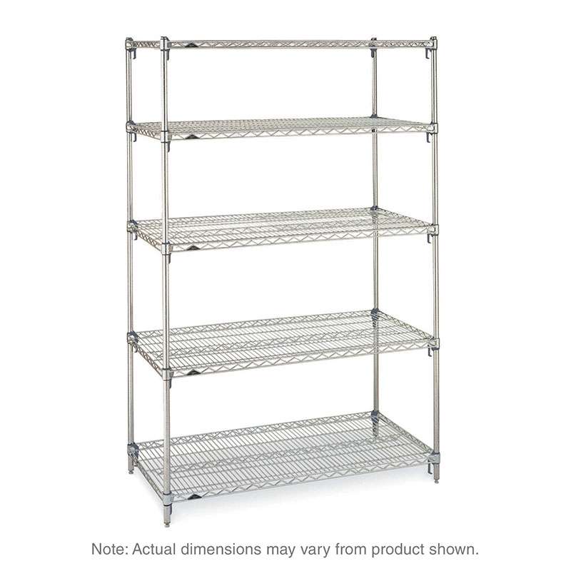 Super Adjustable 2 Wire Shelving Unit, 5-Shelves, Chrome, 18 x 72 x 74"