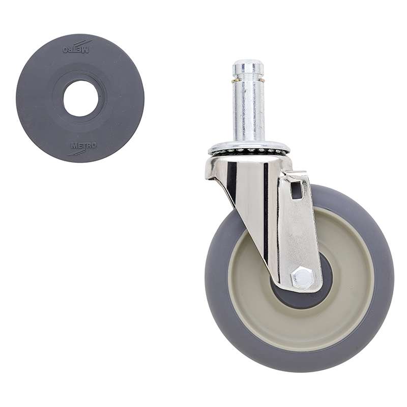 High Modulus Rubber Swiveling Stem Caster, 5", with Donut Bumper