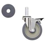 High Modulus Rubber Swiveling Stem Caster, 5", with Brake and Donut Bumper redirect to product page