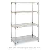Super Adjustable 2 Wire Shelving Unit, 4-Shelves, Chrome, 18 x 60 x 63" redirect to product page